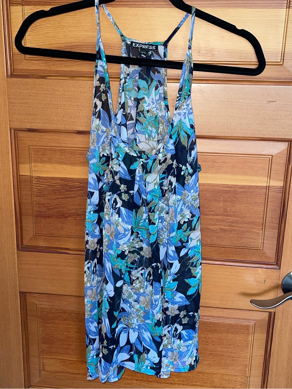 Express Blue Floral Camisole - EUC